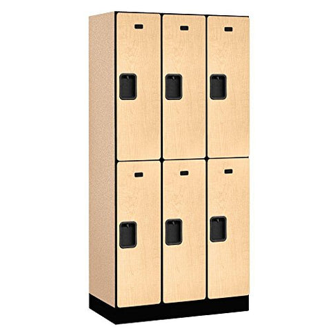 Salsbury Industries 32000 Series 36 in. W x 76 in. H x 18 in. D 2-Tier Designer Wood Locker in Maple