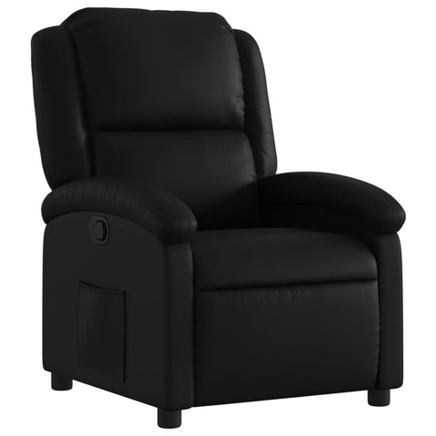 vidaXL Modern Recliner Chair Black Faux Leather Adjustable Backrest Ergonomic Comfort for Living Room and Office Suitable Relaxing Watching TV with Compact Design Reclining Armchair