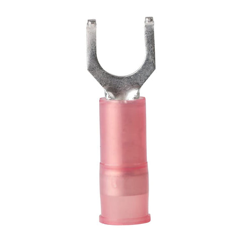 Ancor 220303 Marine Grade Electrical Nylon Insulated Double Crimp Funnel Entry Flanged Spades with Insulation Grip (22 to 18-Gauge, Size 10 Screw, 100-Pack)