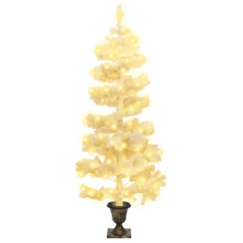 vidaXL Swirl Christmas Tree White PVC, Steel Medium Swirl Christmas Tree