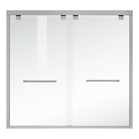 Elegant Kitchen and Bath Trenton Semi-Frameless Aluminum Tub Door in Nickel