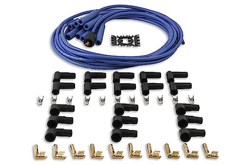 ACCEL 4040B Spark Plug Wire Set- 8mm - Blue Wire with Blue Straight Boots