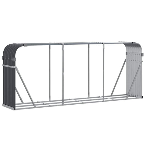 vidaXL Log Holder Firewood Rack - Anthracite, Galvanized Steel, 92.1"x17.7"x39.4", Outdoor/Indoor, Weather