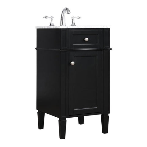 Elegant Decor Park Avenue 18" Solid Wood & Metal Single Bathroom Vanity in Black