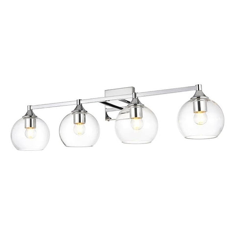Living District Foster 4-Light Iron & Glass Bath Sconce in Chrome/Clear
