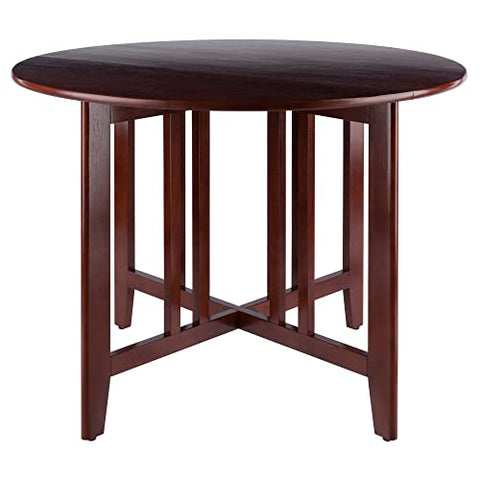 Winsome Wood Alamo, , Double Drop Leaf, Round Table Mission, Walnut, 42-Inch/ 41.97 in x 41.97 in x 29.65 in