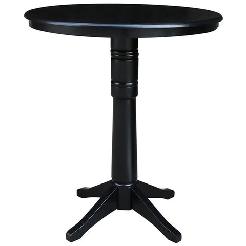 International Concepts 36" Round Pedestal Bar Table in Black