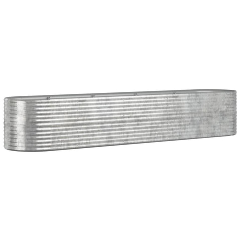 vidaXL Garden Raised Bed Silver Powder-Coated Steel Large Durable