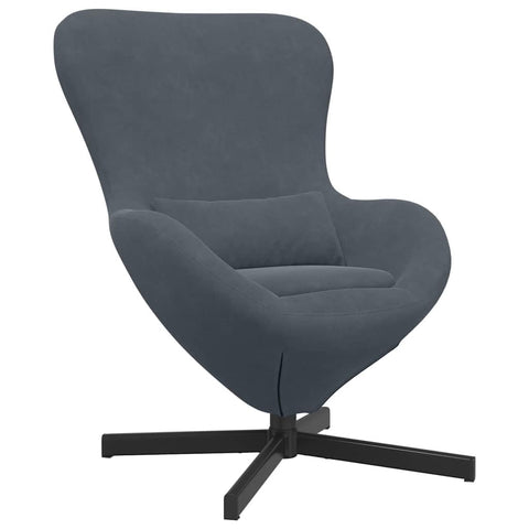 vidaXL Egg Chair Dark Grey 63 x 73 x 90 cm Velvet, Chic Egg Chair, Cozy Lounge, Comfy Spot, Fun Swivel, Soft Touch Indoor Armchair