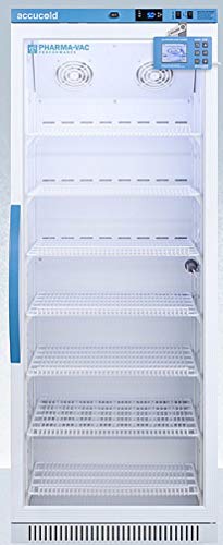 Summit Appliance ARG12PVDL2B Pharma-Vac Performance Series 12 Cu.Ft. Upright Vaccine Commercial All-refrigerator with Glass Door, Factory-installed Lock, Automatic Defrost and White Cabinet