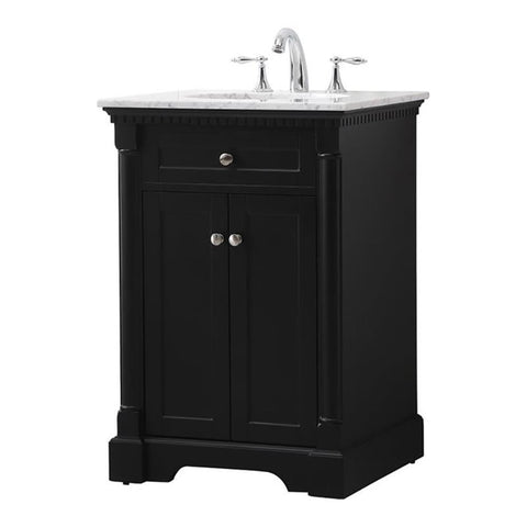 Elegant Decor Indoor Modern Under Sink Bathroom Fixtures Storage Organizer Cabinet 30 inch Single Bathroom Vanity - White with backsplash