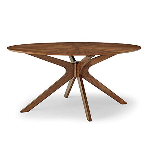 Modway Crossroads 63" Oval Wood Dining Table, Walnut