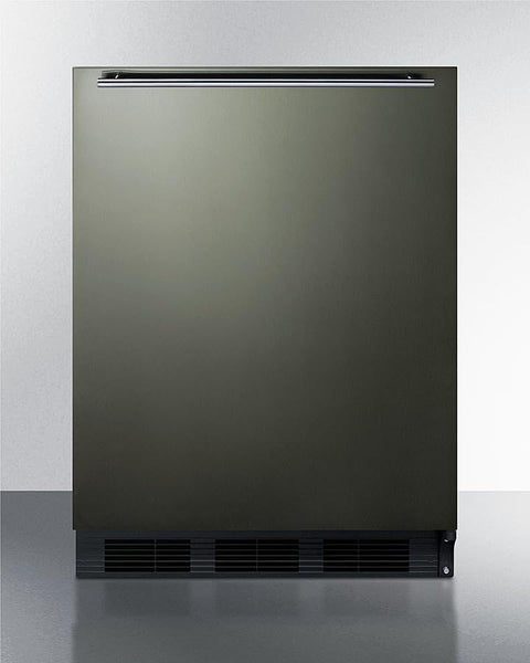 Summit 24" Refrigerator - Freezer, Peak24 Undercounter Fridge, ADA Compliant, 5.1 cu.ft. Capacity, Black Stainless Steel - CT663BKBIKSHHADA