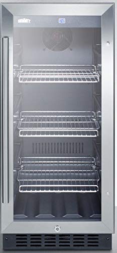 Summit 15” Beverage Center, 2.45 cu.ft. Capacity, Stainless Steel & Glass- SCR1536BG