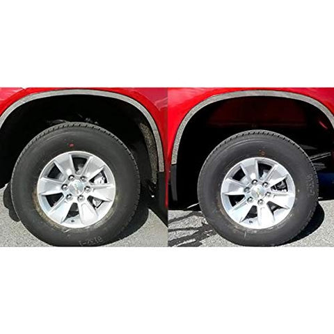 QAA is Compatible with 2019-2020 Chevrolet Silverado 6 Piece Stainless Wheel Well Accent Trim, 1.25" Width WQ59170