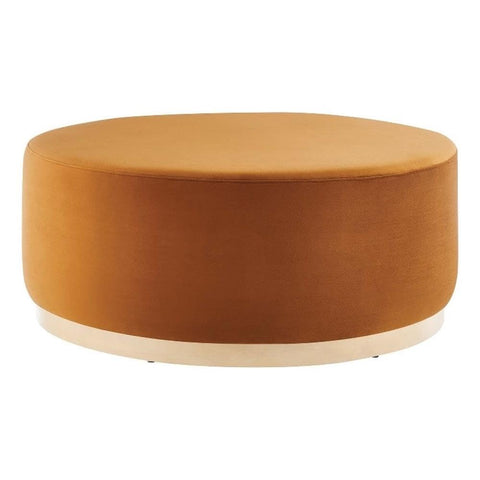 Modway Large 38" Round Performance Velvet Upholstered Upholstered Ottoman