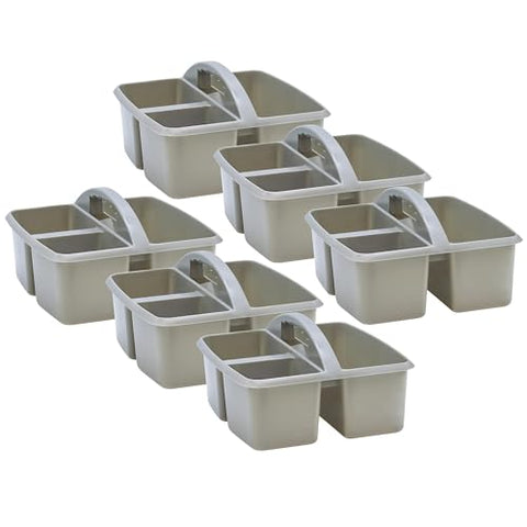 Teacher Created Resources Gray Plastic Storage Caddy, Pack of 6