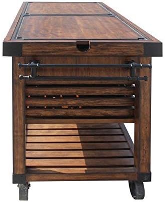 ACME Kaif 3-Drawer Wooden Kitchen Cart with 3 Baskets in Distress Chestnut