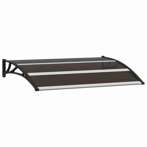 vidaXL 47.2 x 29.5 Polycarbonate and Aluminum Door Canopy in Black