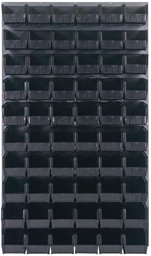 Quantum Storage Systems QLP-3661HC-230-60BK Oyster White Louvered Panels Complete Package with Bins, 36" L X 61" H, Black