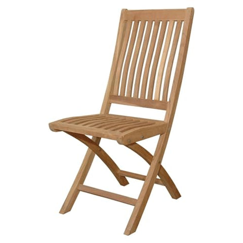 Oakestry Tropico Folding Chair Set of 2 Solid Teak Outdoor Dining Chairs Portable Weather Resistant Patio Garden Balcony Folding Teak Furniture Eco Friendly Compact Design Natural Finish