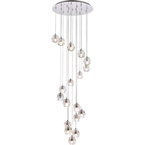 Elegant Lighting Luxurious Eren Adjustable Hanging 18 Lights Pendant for Living Room, Kitchen, Bedroom & Hallway, Chrome