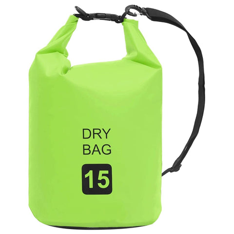 vidaXL Waterproof Dry Bag - PVC 4 Gallon Capacity for Outdoor Trips, Boating & Surfing - Portable, Lightweight, Foldable Design - Green