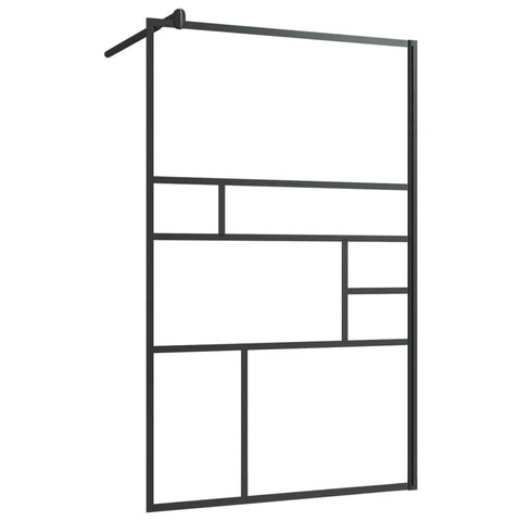 vidaXL Walk-in Shower Wall with Clear ESG Glass, Shower Enclosure for Walk-in Bathroom, Walk-in Shower Screen, Shower Wall Panel, 39.4"x76.8" Black
