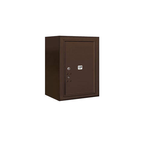 Surface Mounted 4C Horizontal Mailbox Unit (Includes 3706S-1PZFU Parcel Locker and 3806S-BRZ Enclosure) - 6 Door High Unit (24-5/8 Inches) - Single Column - Stand-Alone Parcel Locker - 1 PL6 - Bronze - Front Loading - USPS Access