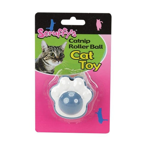 PetEdge ZW4821 19 Scruffy Catnip Roller Balls Cats Paw Toys Blue & White