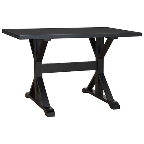 Carolina Chair & Table Florence X-Shaped Leg Rectangular Trestle Table - Multi-Step Finish Freestanding Wooden Table - Mid-Century Home Furniture for Kitchen, Dining Room, Living Room, Antique Black