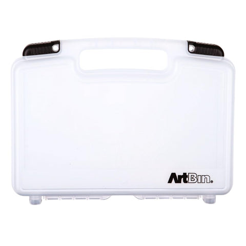 ArtBin 6977AB 12 inch Quick View Deep Base Carrying Case, Portable Art & Craft Organizer with Handle, [1] Plastic Storage Case, Translucent