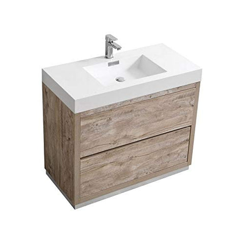 Kube Bath Bliss 40" Nature Wood Free Standing Modern Bathroom Vanity