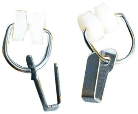 RV Designer A109, Nylon Two Wheel Carrier with Hook, Fits I Beam Track, 14 Per Pack, Window Covering Hardware , White