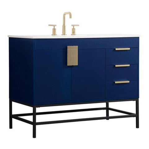 33.5 x 22 x 42 in. Single Bathroom Vanity, Blue