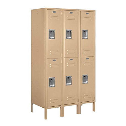 Salsbury Industries 62358TN-U Double Tier 36-Inch Wide 5-Feet High 18-Inch Deep Unassembled Standard Metal Locker, Tan Brown