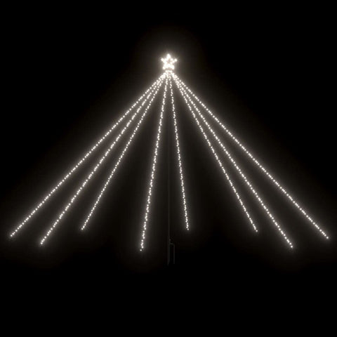 vidaXL Christmas Tree Lights with 576 LEDs, Multi-Effect Indoor and Outdoor Decoration - Cold White, 12 ft