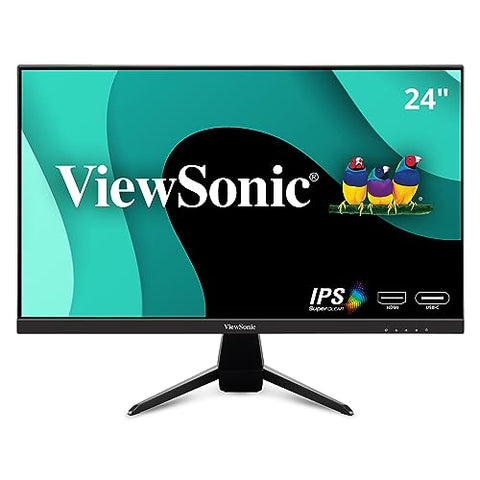 ViewSonic VX2467U 24 Inch 1080p Monitor with 65W USB C, Ultra-Thin Bezels, HDMI, and VGA Input