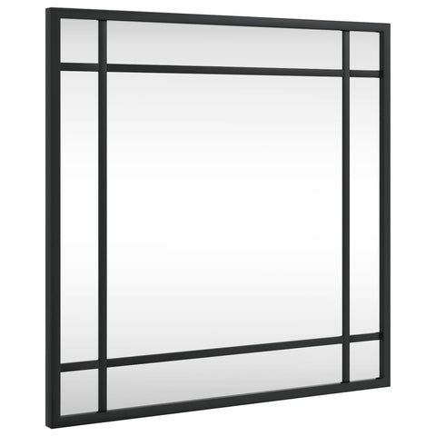 vidaXL Wall-Mounted Mirror: Minimalistic Black Iron Square Design - Versatile Décor for Bedrooms, Bathrooms, and Living Spaces - 15.7"x15.7" Size