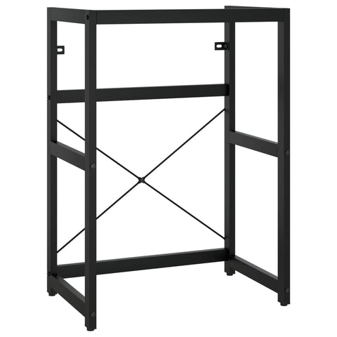vidaXL Bathroom Washbasin Stand – Black Iron Frame Console Sink Support, Powder-Coated, Easy Assembly, Towel Access, Weather-Resistant