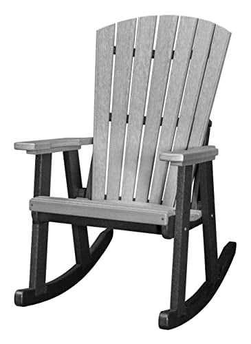 American Furniture Classics Model 515BBK Fan Back Glider in Blue with a Black Base Made in the USA