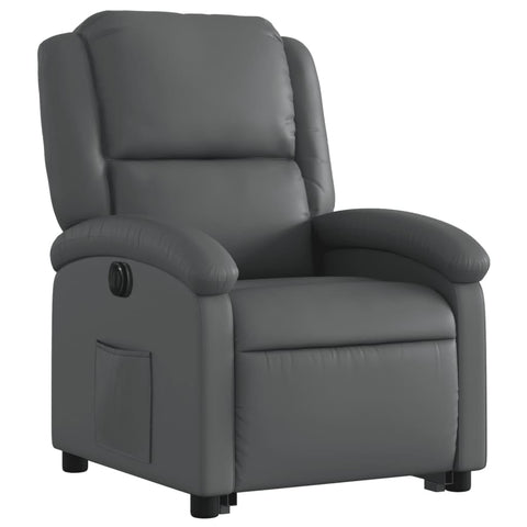 vidaXL Electric Power Lift Recliner Chair - Gray Faux Leather Armchair with Motorized Recline & Stand-Up Assist, Comfortable Seating for Living Room or Lounge