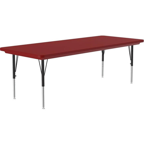 Correll AR3072-REC-25 Blow-Molded Plastic Top Activity Table, 30" x 72", Red