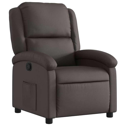 vidaXL Recliner Chair, Adjustable Reclining Chair, Wingback Recliner Armchair for Home Theater Cinema, Modern Style, Dark Brown Real Leather