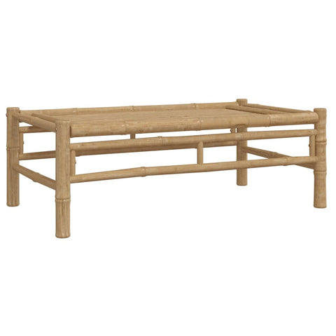 vidaXL Bamboo Patio Lounge Set - Outdoor Garden Furniture with Dark Gray Cushions - Bench and Coffee Table Included