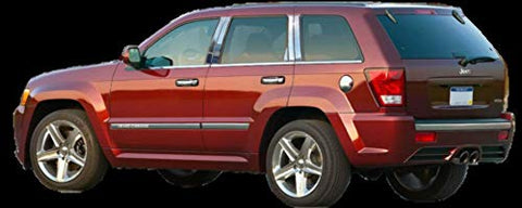 QAA is Compatible with 2005-2010 Jeep Grand Cherokee 6 Piece Stainless Pillar Post Trim PP47081