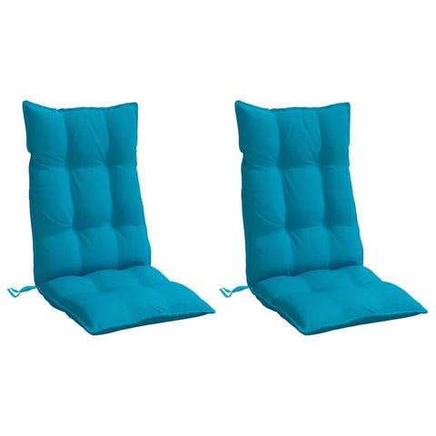 vidaXL Highback Chair Cushions 2 Pack â€“ Light Blue Oxford Fabric, 47.2"x19.7"x2.8", PP Hollow Fiber Filling, Water-, Indoor/Outdoor Use