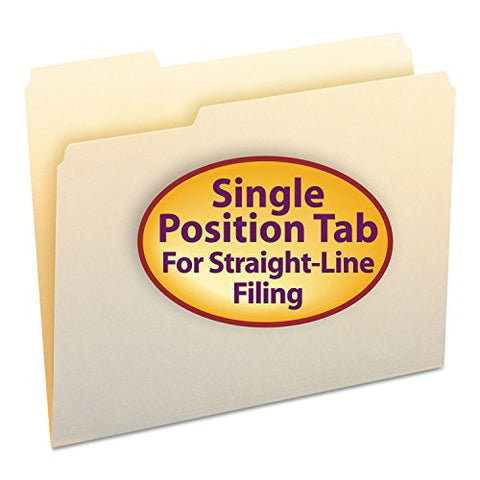 Smead File Folder, 1/3-Cut Tab, Left Position, Letter Size, Manila, 100 per Box (10331)