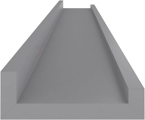 vidaXL Durable Wall-Mounted Shelves in Modern Gray - Set of 4 - Easy to Clean - Ideal for Decorative Items & Books - 39.4"x3.5"x1.2"