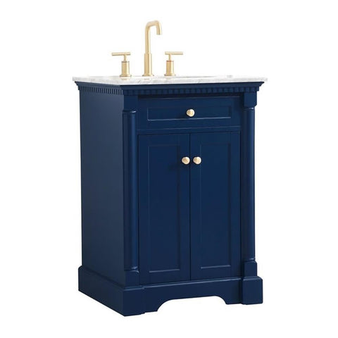 Elegant Decor Indoor Modern Under Sink Bathroom Fixtures Storage Organizer Cabinet 30 inch Single Bathroom Vanity - Walnut